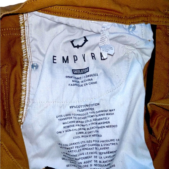 Men’s Empyre Skeletor Jeans Color Tobacco Size 32 - Picture 7 of 8